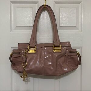 B Makowsky Mauve Patent Leather Handbag